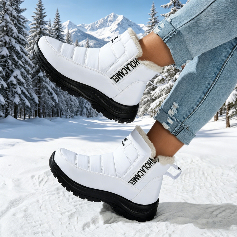 Sewing Fleece - Women's snow boots with thick fleece,
