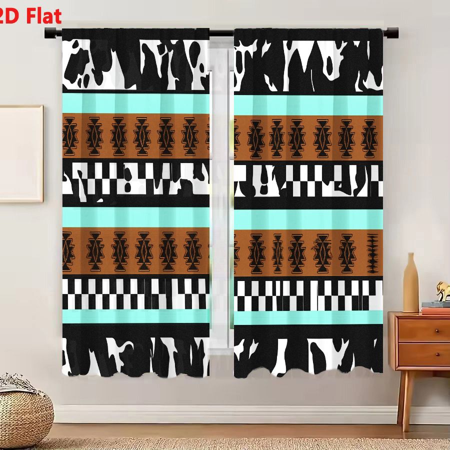 Century Textile & Sewing Supply Online Shopping - 2Pcs Curtains 2D Flat Geometric Abstract