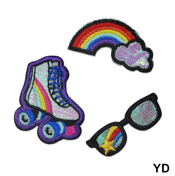 10 Pcs Rainbow Embroidered Pat - Sewing Id review and price