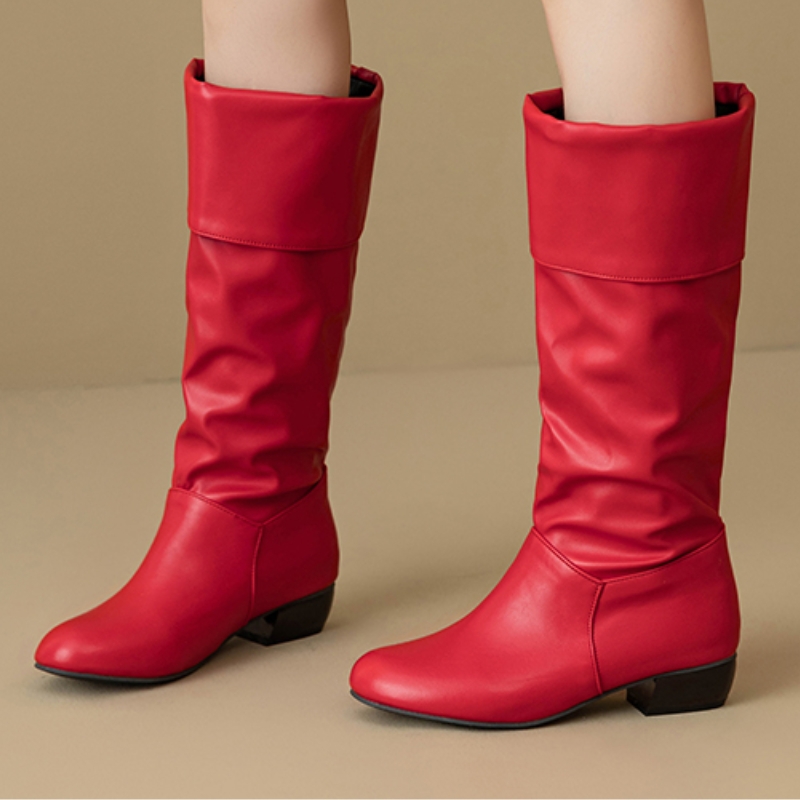Slip on Knee High Boots Pleate - Sewing Fleece review and price