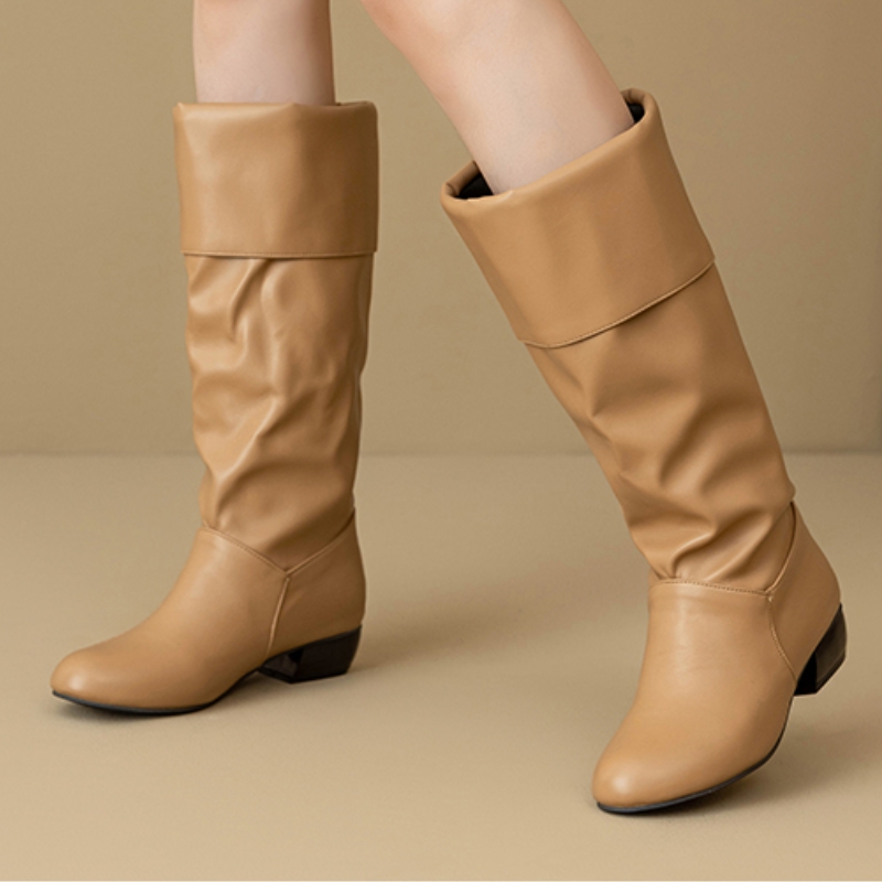 Slip on Knee High Boots Pleate - Sewing Fleece review and price