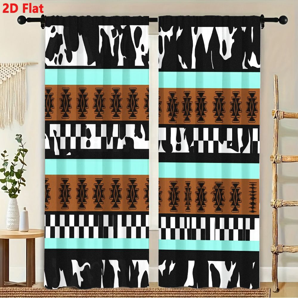 2Pcs Curtains 2D Flat Geometri - Century Textile & Sewing Supply Online Shopping review and price